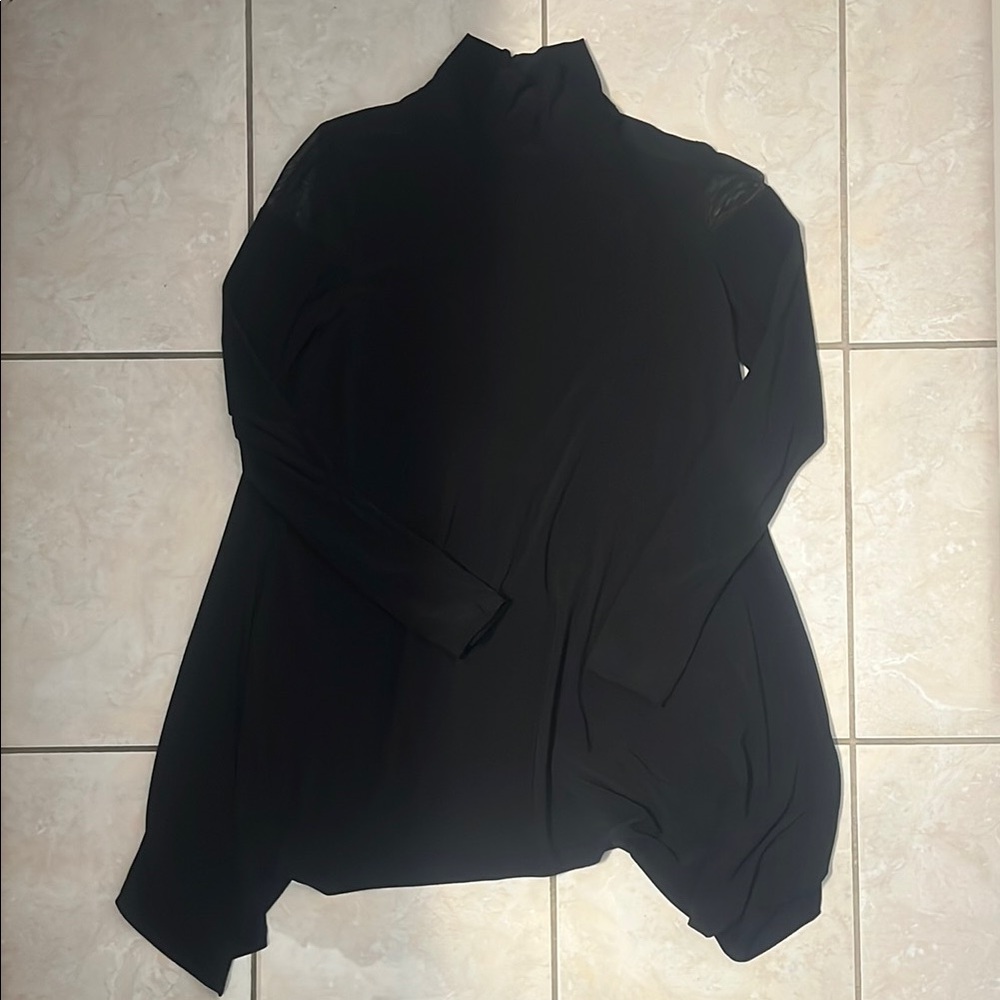 Black Long Sleeve Turtleneck Top
